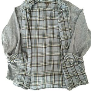 Eddie Bauer Flannel Double Layer Soft Cotton Shirt 2XL Blue Plaid Classic Fit